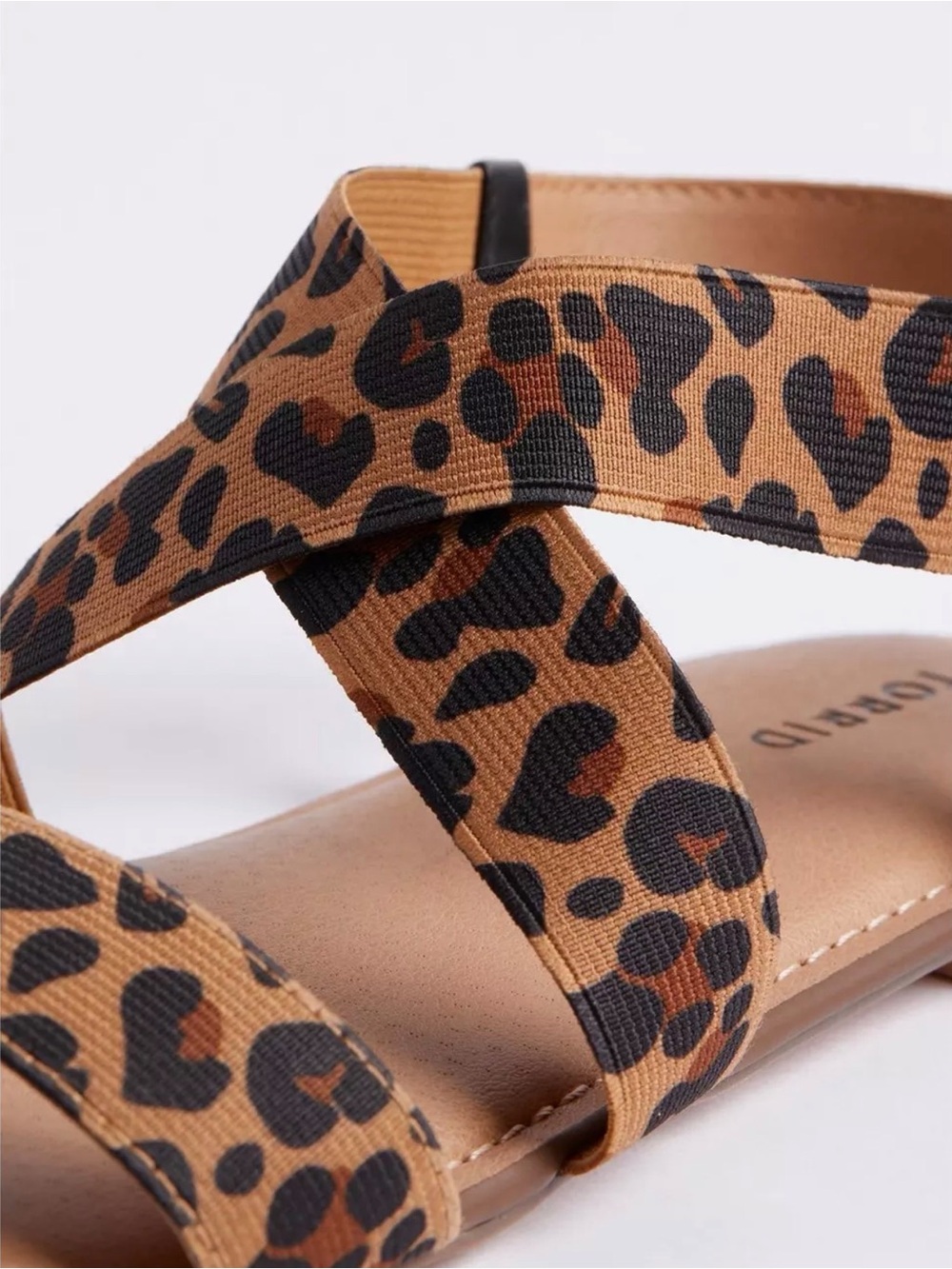 torrid Leopard Print Cross-Strap Sandal - Tan & Black